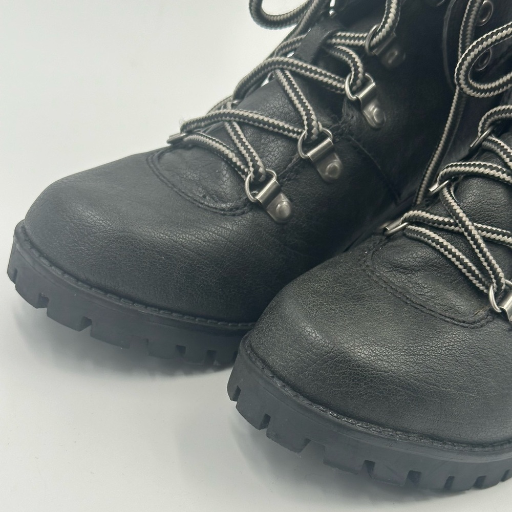 Unionbay Women's Dark Gray & Heather 7.5 Lugg Sole Boots Moto Lace Ankle Booties - Picture 5 of 11